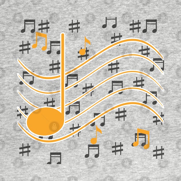 Music Notes Black 2.4 by Kiyiya Designs